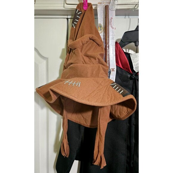 Harry Potter Gryffindor Costume Kids 10-12 Bundle Robe Wand Sorting Hat Glasses - Picture 2 of 7